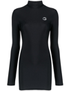 Coperni High Neck Fitted Jersey Mini Dress In Schwarz