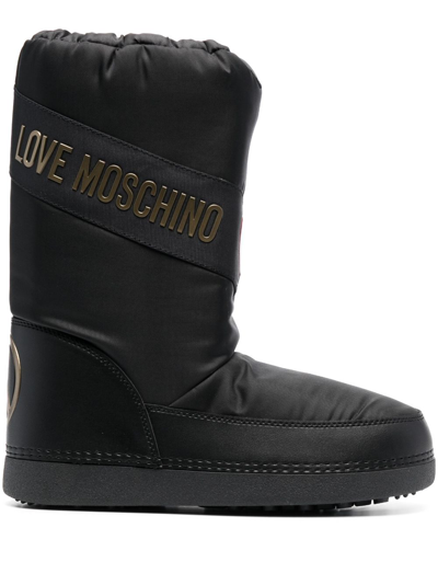 Love Moschino Logo-print Snow Boots In Schwarz