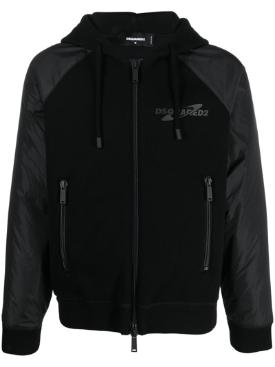 Dsquared2 Logo-print Hooded Jacket In Nero