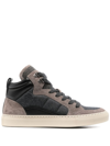 BRUNELLO CUCINELLI PANELLED HIGH-TOP SNEAKERS