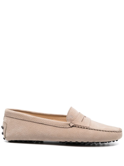 Tod's Gommino Suede Loafers In Neutrals
