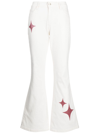 MADISON.MAISON STAR-PRINT HIGH-RISE FLARED JEANS