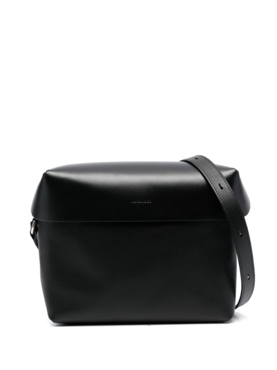 Jil Sander Logo-embossed Crossbody Bag In Black