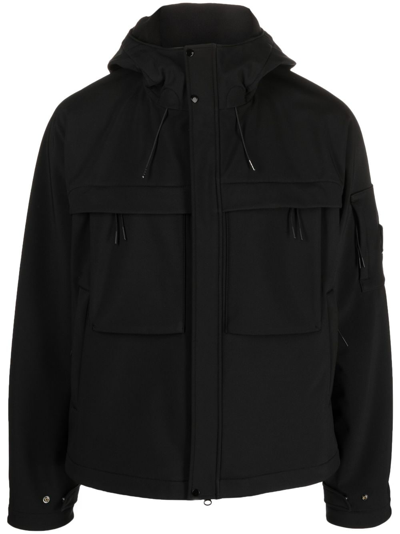 C.p. Company Shell-r Lens-detail Hooded Jacket In Schwarz
