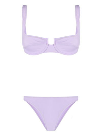 Reina Olga Brigitte Underwire-cup Bikini Set In Purple