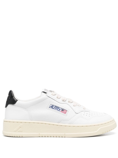 Autry Crac Leather Crac White Pow Sneaker In White White
