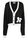 Rough Cardigan Mit Logo-patch In Black