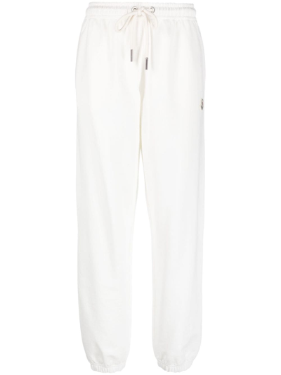 Moncler Logo-patch Cotton Track Trousers In White