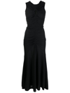 Ulla Johnson Sascha Ruched Midi Dress In Noir