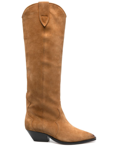 Isabel Marant Denvee 40mm Suede Boots In Brown