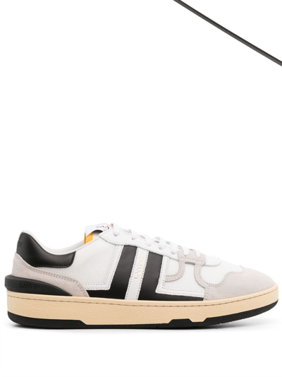 Lanvin Panelled Lace-up Sneakers In White