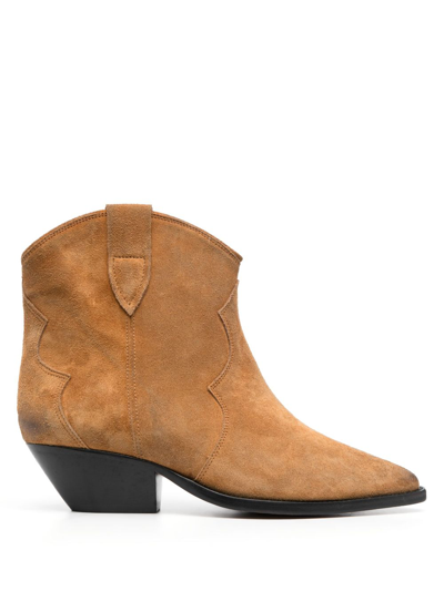 Isabel Marant Darizo 70mm Leather Ankle Boots In Brown