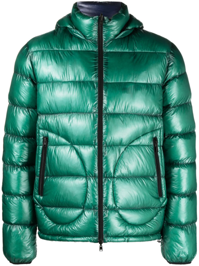 Herno Reversible Padded Down Jacket In Grün