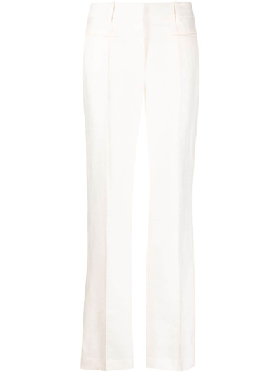 Helmut Lang Mid-rise Flared Trousers In Neutrals