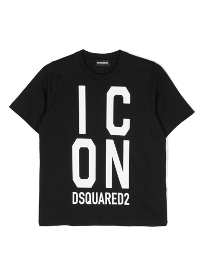 Dsquared2 Logo-print Cotton T-shirt In Schwarz