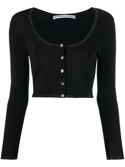 Alexander Wang Black Crystal Cardigan