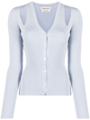 ALEXANDER MCQUEEN CUT-OUT RIBBED-KNIT CARDIGAN