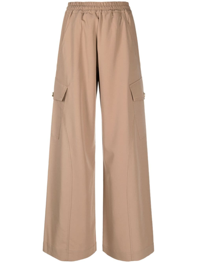 Pinko High-waisted Cargo Trousers In Beige