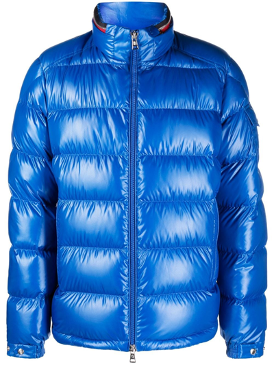 Moncler Men's Quilted Down Hooded Puffer Jacket In Blue