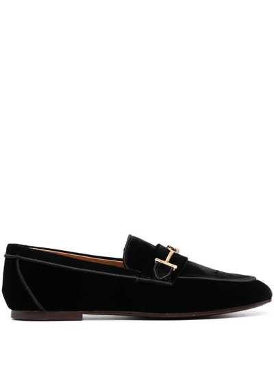 Tod's 10mm Velvet Loafers In Black  