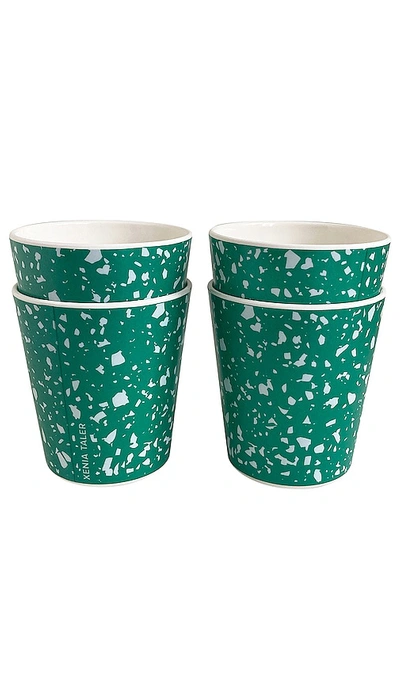 Xenia Taler Terrazzo Green Cup Set Of 4 In N,a