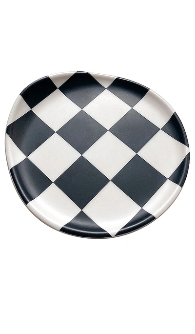 Xenia Taler Black Check Coaster Set Of 4 In N,a