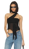 Guizio Women's Chiffon Sleeveless Wraparound Blouse In Black