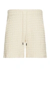 Oas Porto Waffle Knit Cotton Shorts In Off White
