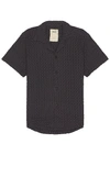 Oas Nearly Black Cuba Waffle Shirt In Nearly Black