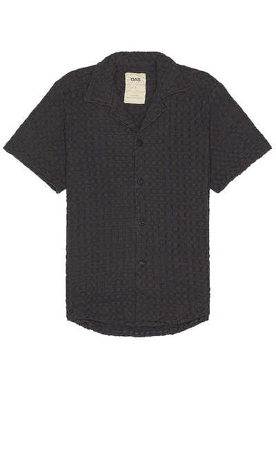 Oas Nearly Black Cuba Waffle Shirt