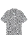 Rag & Bone Avery Printed Crepe Shirt In Navy