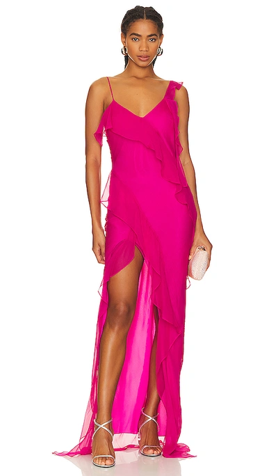 Amanda Uprichard X Bloomingdale's Tesoro Silk Draped Gown - 100% Exclusive In Cerise