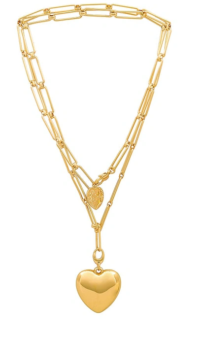 Jenny Bird X Revolve Puffy Heart Chain Necklace In Gold
