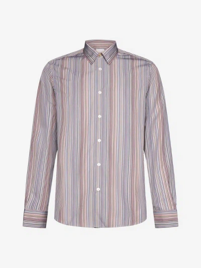 Paul Smith Striped Cotton Shirt In Multicolor