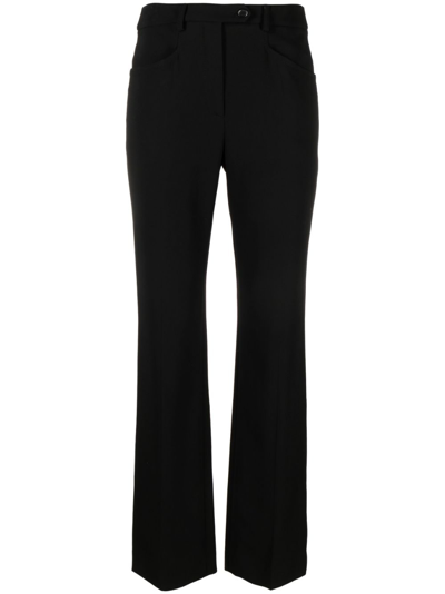 Moschino Mid-rise Straight-leg Trousers In Black