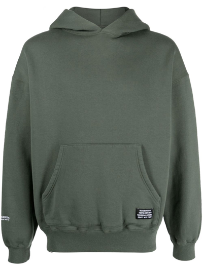 Neighborhood Logo-patch Long-sleeve Hoodie In Green