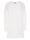 BALMAIN RIBBED-KNIT BUTTONED DRESS