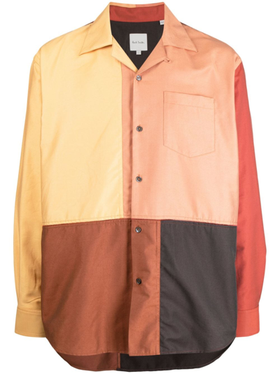 Paul Smith Colour-block Long-sleeve Shirt In Multicolour