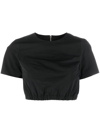 ADER ERROR ELASTICATED-WAIST CROPPED T-SHIRT