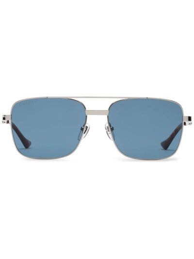 Gucci Square Frame Sunglasses In Silver