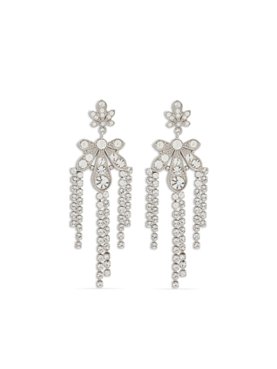 Rabanne Glass Crystal-embellished Chandelier Earrings In Silver