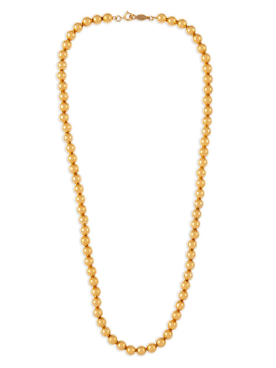 Pre-owned Susan Caplan Vintage 1980s Napier Bead-chain Long Necklace In Gold