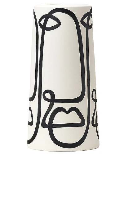 Franca Nyc Large Pillar Vase In Black,white