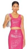 Commando Sequin Crop Top In Pink