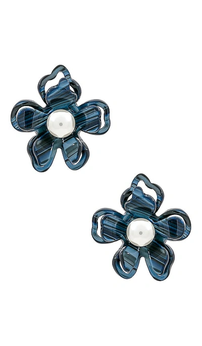 Lele Sadoughi Azalea Button Earrings In Blue