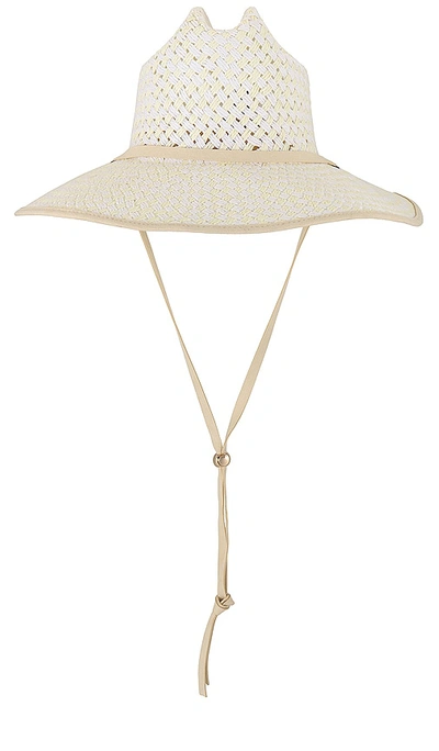 Lele Sadoughi Straw Checkered Hat In White Washed