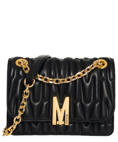 Moschino M Shoulder Bag In Black