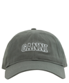 Ganni Baseball Hat In Green