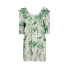 Ganni Pleated Georgette Minidress In Multicoloured