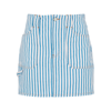 Ganni Striped Denim Mini Skirt In White
